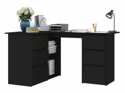 Outlet Escritorio de esquina 145x100x76 cm Madera de ingeniería Negro
