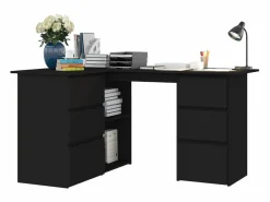 Outlet Escritorio de esquina 145x100x76 cm Madera de ingeniería Negro