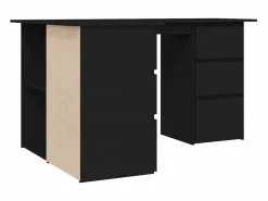 Outlet Escritorio de esquina 145x100x76 cm Madera de ingeniería Negro