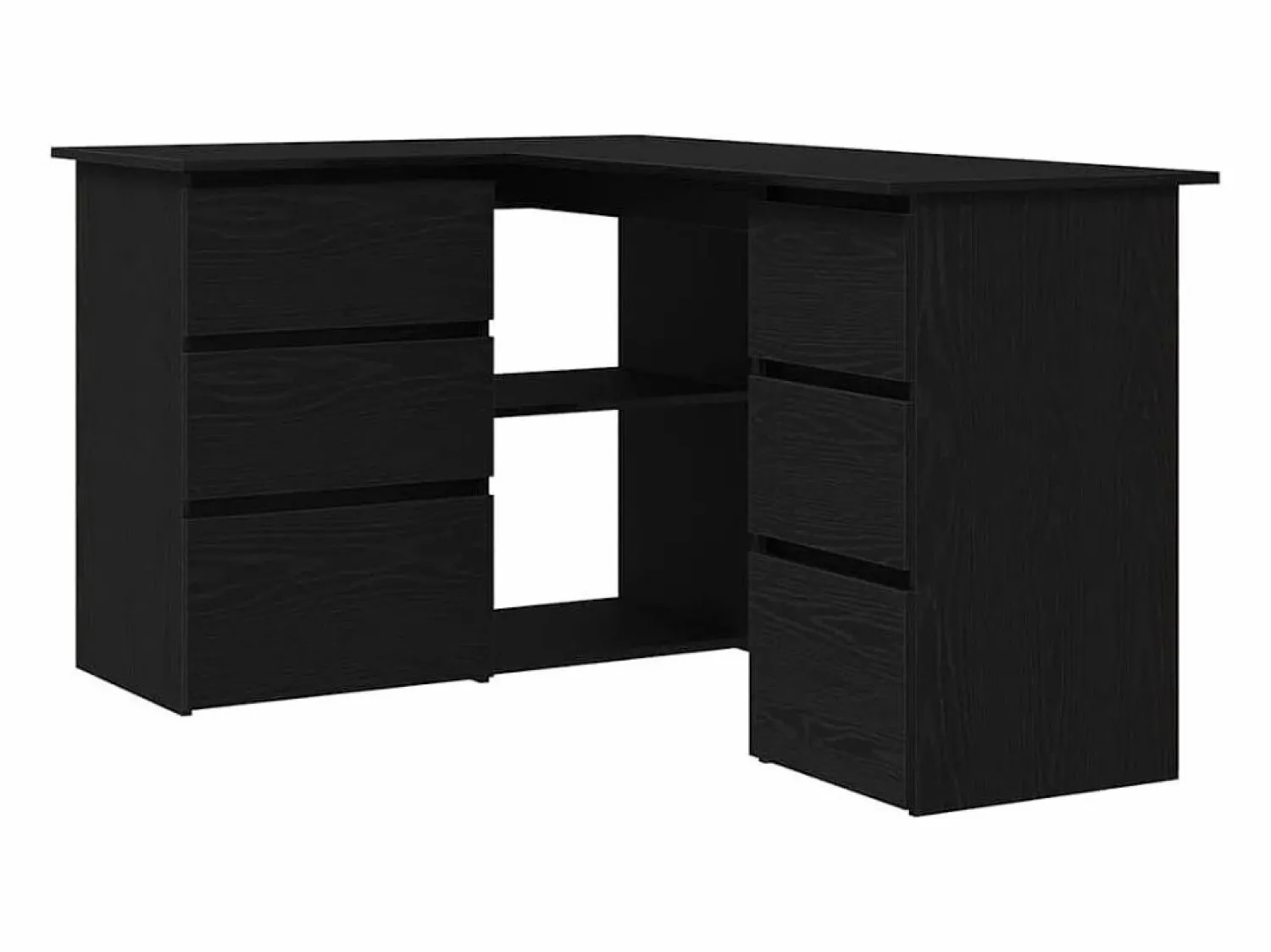 New Clicnbuy Escritorio de Esquina Roble 145 x 100 x 76 cm Negro