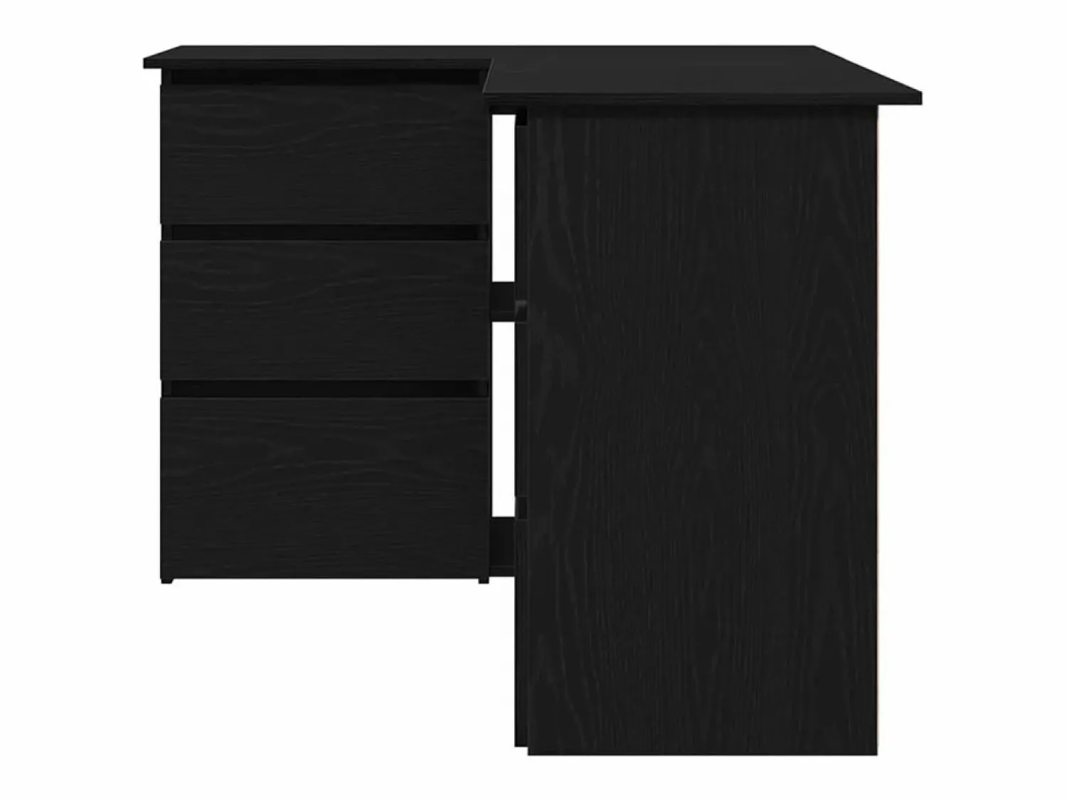 New Clicnbuy Escritorio de Esquina Roble 145 x 100 x 76 cm Negro