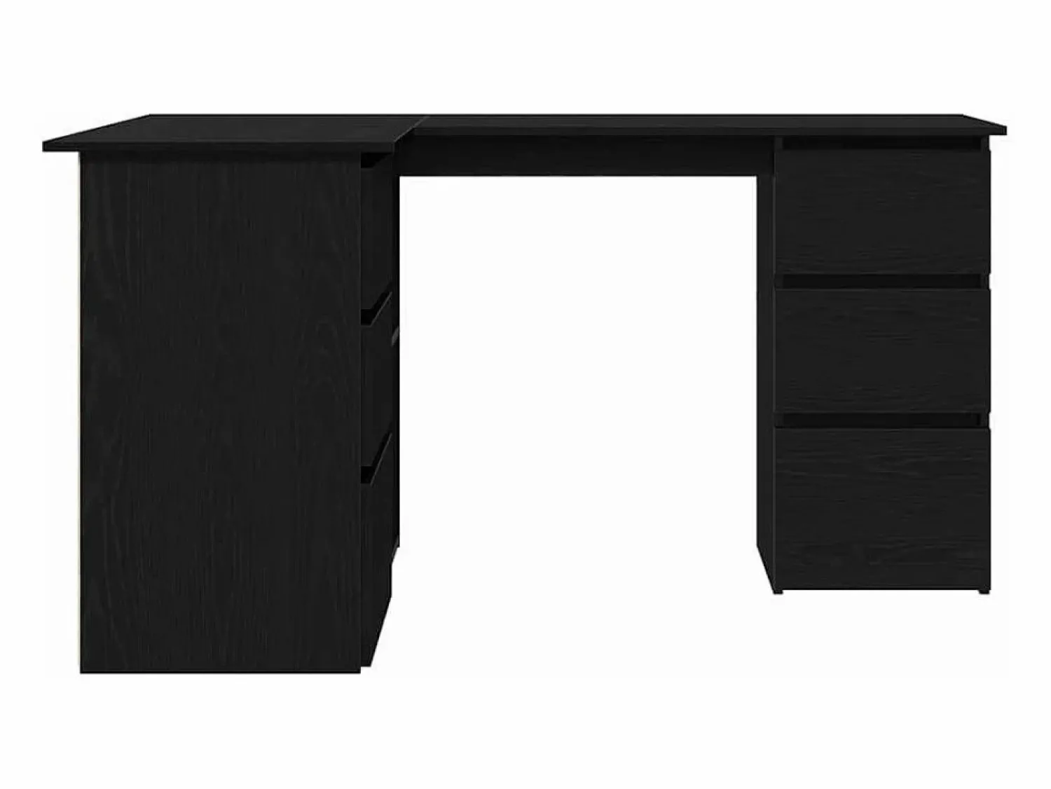 New Clicnbuy Escritorio de Esquina Roble 145 x 100 x 76 cm Negro