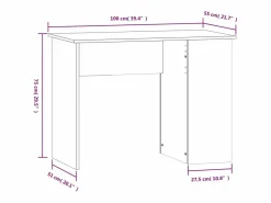 Clicnbuy Escritorio de madera contrachapada roble Sonoma 100x55x75 cm