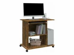 Clicnbuy Escritorio de madera contrachapada roble ahumado 80x50x75 cm