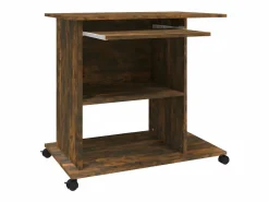 Clicnbuy Escritorio de madera contrachapada roble ahumado 80x50x75 cm