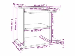 Clicnbuy Escritorio de madera contrachapada roble ahumado 80x50x75 cm