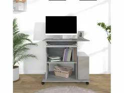 Best Clicnbuy Escritorio de madera contrachapada Sonoma 80x50x75 cm Gris