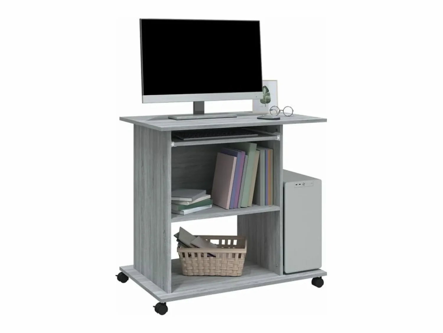 Best Clicnbuy Escritorio de madera contrachapada Sonoma 80x50x75 cm Gris