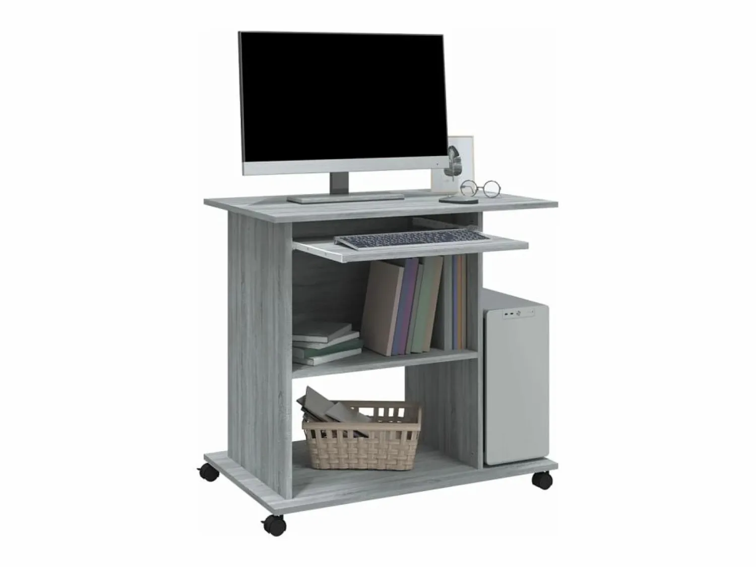 Best Clicnbuy Escritorio de madera contrachapada Sonoma 80x50x75 cm Gris