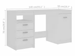 Clearance Escritorio de madera contrachapada 140x50x76 cm Escritorio Tradicional