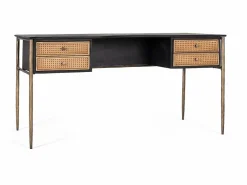 Clearance Giner y colomer Escritorio de madera de mango con cajones de rejilla Negro
