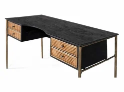 Clearance Giner y colomer Escritorio de madera de mango con cajones de rejilla Negro