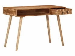 Clicnbuy Escritorio de madera maciza de acacia 115x50x76 cm