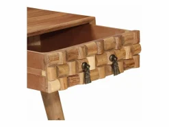 Clicnbuy Escritorio de madera maciza de acacia 115x50x76 cm