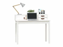 Clicnbuy Escritorio de madera maciza de pino 110x50x93 cm