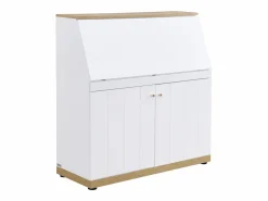 Vente-unique Escritorio de mdf color blanco y natural - DUTASI