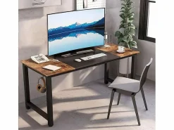 Sale Escritorio de oficina diseño industrial de metal soporte auriculares 160x60 Stuttgart Escritorio Tradicional