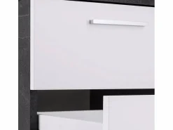 Sale Web furniture Escritorio de oficina moderno con cómoda de 3 cajones New Selina Report 180x160 cm Gris antracita