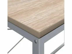 Discount Escritorio de ordenador aglomerado blanco y roble 110x60x70 cm Mesa De Ordenador