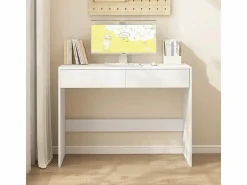 ESCRITORIO DE ORDENADOR MODERNO CON 2 CAJONES MESA DE TOALET 100 CM