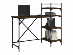 Clicnbuy Escritorio de ordenador con estantes roble marrón 120x47x109 cm