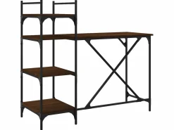 Sale Escritorio de ordenador con estantes roble marrón 120x47x109 cm ES262100 Mesa De Ordenador
