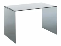 Clearance Vente-unique Escritorio de vidrio templado ahumado en color negro - ELSTRON Transparente / Negro
