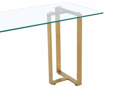 Best Vente-unique Escritorio de vidrio templado acero inoxidable transparente y dorado - NILESA de Pascal Morabito Transparente / Dorado