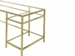 Escritorio design con 2 estanterías de cristal templado y acero dorado - TIZIO Escritorio Tradicional