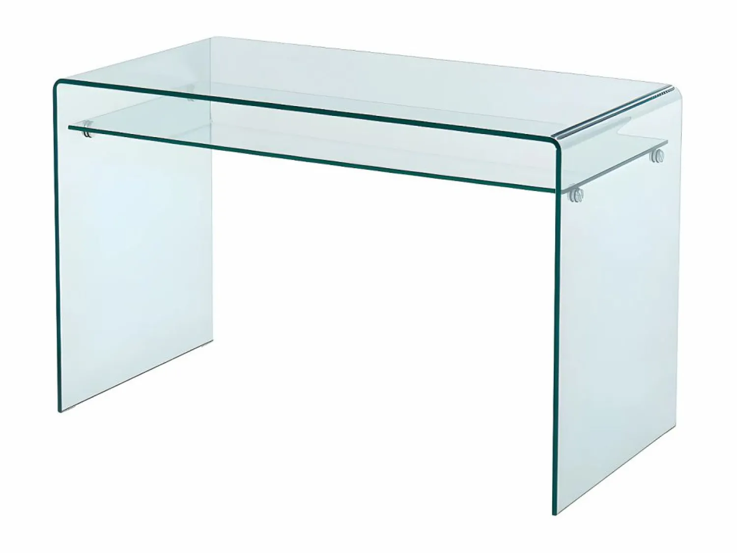 Hot Vente-unique Escritorio design con un estante de cristal templado curvado STILEOS Transparente