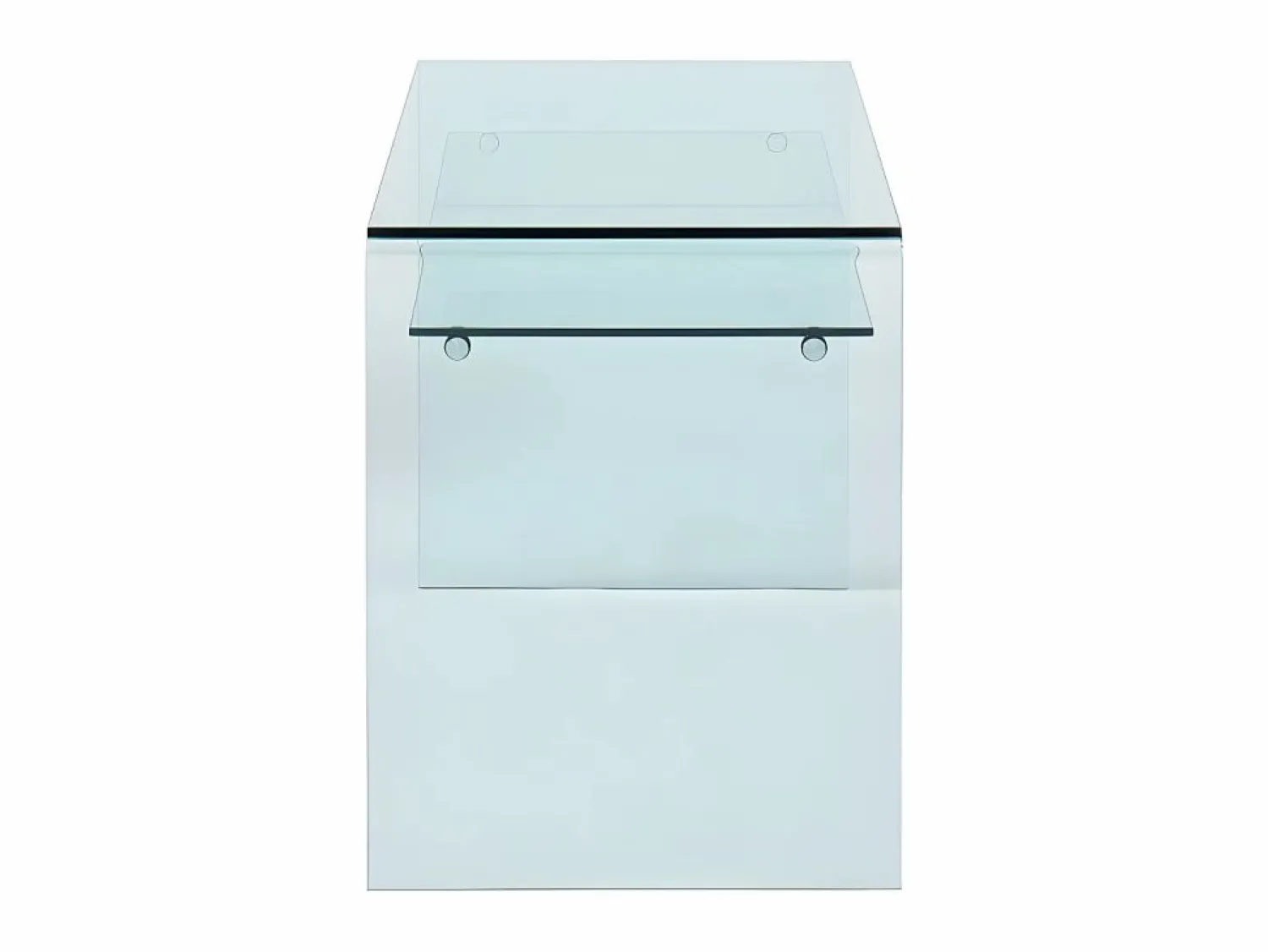 Hot Vente-unique Escritorio design con un estante de cristal templado curvado STILEOS Transparente