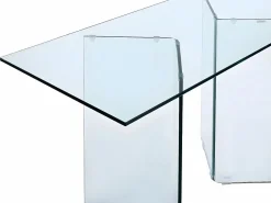 Sale Vente-unique Escritorio design Cristal templado CLARISSA Transparente