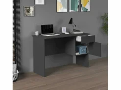 New Escritorio Easy con 1 puerta y 1 cajón, color antracita mate, 110 x 50 x 75 cm Escritorio Secreter