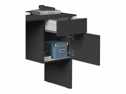 New Escritorio Easy con 1 puerta y 1 cajón, color antracita mate, 110 x 50 x 75 cm Escritorio Secreter