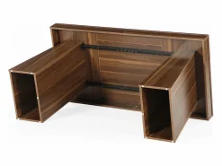 Outlet Escritorio ejecutivo de 140 cm, escritorio de oficina doméstica de estilo moderno del siglo XX con base de doble trapecio Mesa De Ordenador