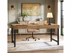 Best Escritorio ejecutivo industrial de 140 cm para oficina en casa, escritorio de computadora portátil rústico y sencillo Mesa De Ordenador