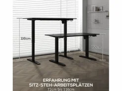 Discount Escritorio eléctrico de pie y sentado, anticolisión y antisobrecalentamiento, paneles de MDF, (140x70x72-116 cm) Mesa Gaming