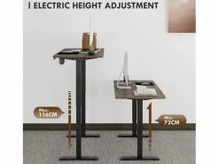 Outlet Escritorio eléctrico regulable en altura, estructura de hierro, diseño moderno, color y natural (140x70x72-116cm) Mesa Gaming