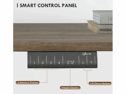 Outlet Escritorio eléctrico regulable en altura, estructura de hierro, diseño moderno, color y natural (140x70x72-116cm) Mesa Gaming