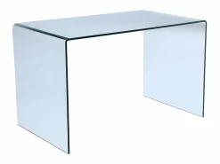Discount Vente-unique Escritorio ELSTRON - Cristal curvo 12 mm - 120 cm Transparente