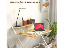 Online Homcom Escritorio Errol diseño plegable natural/ 82x86x66 cm Blanco