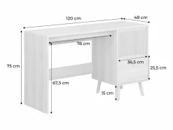 Sweeek Escritorio escandinavo decoración madera 2 cajones nogal