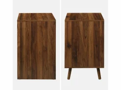 Sweeek Escritorio escandinavo decoración madera 2 cajones nogal