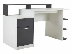 Sale Vente-unique Escritorio espacios de almacenaje blanco/gris ZACHARIE Gris antracita / Blanco