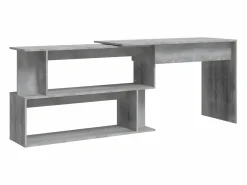 New Clicnbuy Escritorio esquina madera contrachapada Sonoma 200x50x76cm Gris