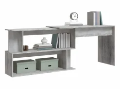 New Clicnbuy Escritorio esquina madera contrachapada Sonoma 200x50x76cm Gris