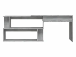 New Clicnbuy Escritorio esquina madera contrachapada Sonoma 200x50x76cm Gris