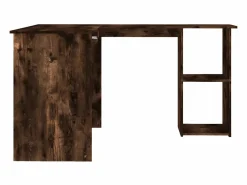 Discount Clicnbuy Escritorio esquina madera contrachapada roble humo 120x140x75cm Marru00f3n