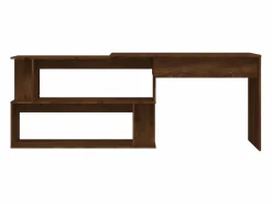 Outlet Clicnbuy Escritorio esquina madera contrachapada color roble 200x50x76cm Marru00f3n