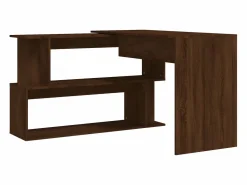 Outlet Clicnbuy Escritorio esquina madera contrachapada color roble 200x50x76cm Marru00f3n